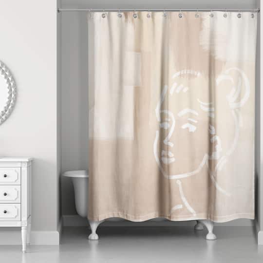 Neutral Desert Girl Shower Curtain